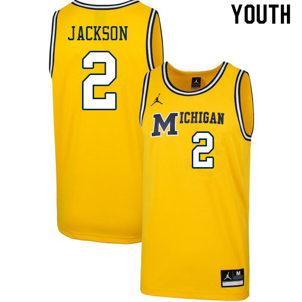 Youth #2 Tray Jackson Michigan Wolverines College Basketball Jerseys Stitched Sale-Retro